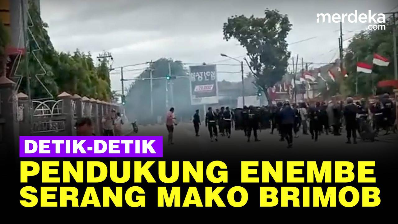 VIDEO: Markas Brimob di Papua Diserang Massa saat Lukas Enembe Dijemput KPK