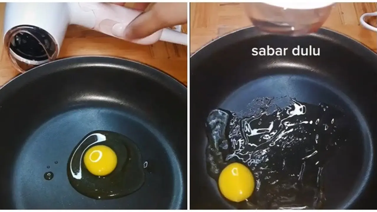 Viral Goreng Telur Pakai Pengering Rambut, Ujungnya Gagal dan Ubah Cara Masak