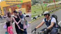 Potret warganet tak sengaja bertemu artis di jalan. (Sumber: Twitter/kegblgnunfaedh / TikTok/dzikrina.a.m)