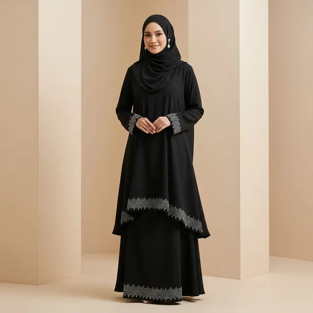 9 Model Gamis Polos ala Baju Kurung Malaysia, Anggun Kesederhanaan dan Tradisi