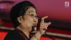 Ketua Umum Partai Demokrasi Indonesia Perjuangan (PDIP) Megawati Soekarnoputri memberikan pidato saat mengahadiri pembukaan Kongres V PDIP di Grand Inna Beach, Sanur, Bali, Kamis (8/8/2019). Kongres V PDIP  berlangsung selama tiga hari sejak 8 hingga 10 Agustus mendatang. (Liputan6.com/Johan Tallo)