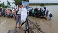 Jembatan Gantung Jadi Solusi Sementara Penyeberangan Berisiko di Lampung Timur