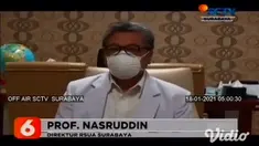 Sebanyak 80 tenaga kesehatan atau nakes dari berbagai rumah sakit di Surabaya, disuntik vaksin Covid-19 di Rumah Sakit Unair. Rencananya pada hari Senin (18/1) akan digelar vaksinasi kepada 40 nakes dengan 2 sesi, pagi dan siang.