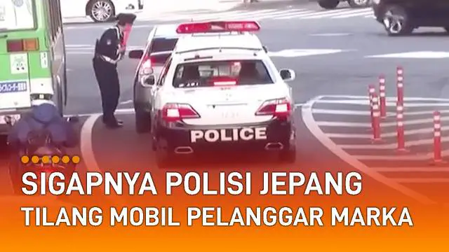 VIDEO: Sigapnya Polisi Jepang Tilang Mobil Pelanggar Garis Marka