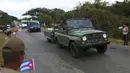 Rombongan yang membawa abu Fidel Castro telah sampai di Cardenas, Kuba, Rabu (30/11). Abu Fidel Castro akan dimakamkan di Santiago, yang membutuhkan tiga hari perjalanan. (REUTERS)