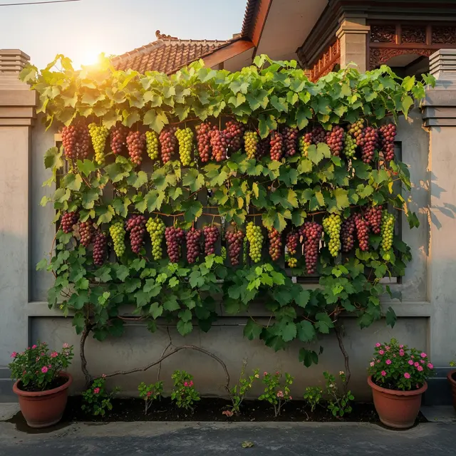 Inspirasi Kebun Anggur Rambat di Pagar Rumah yang Estetik dan Produktif