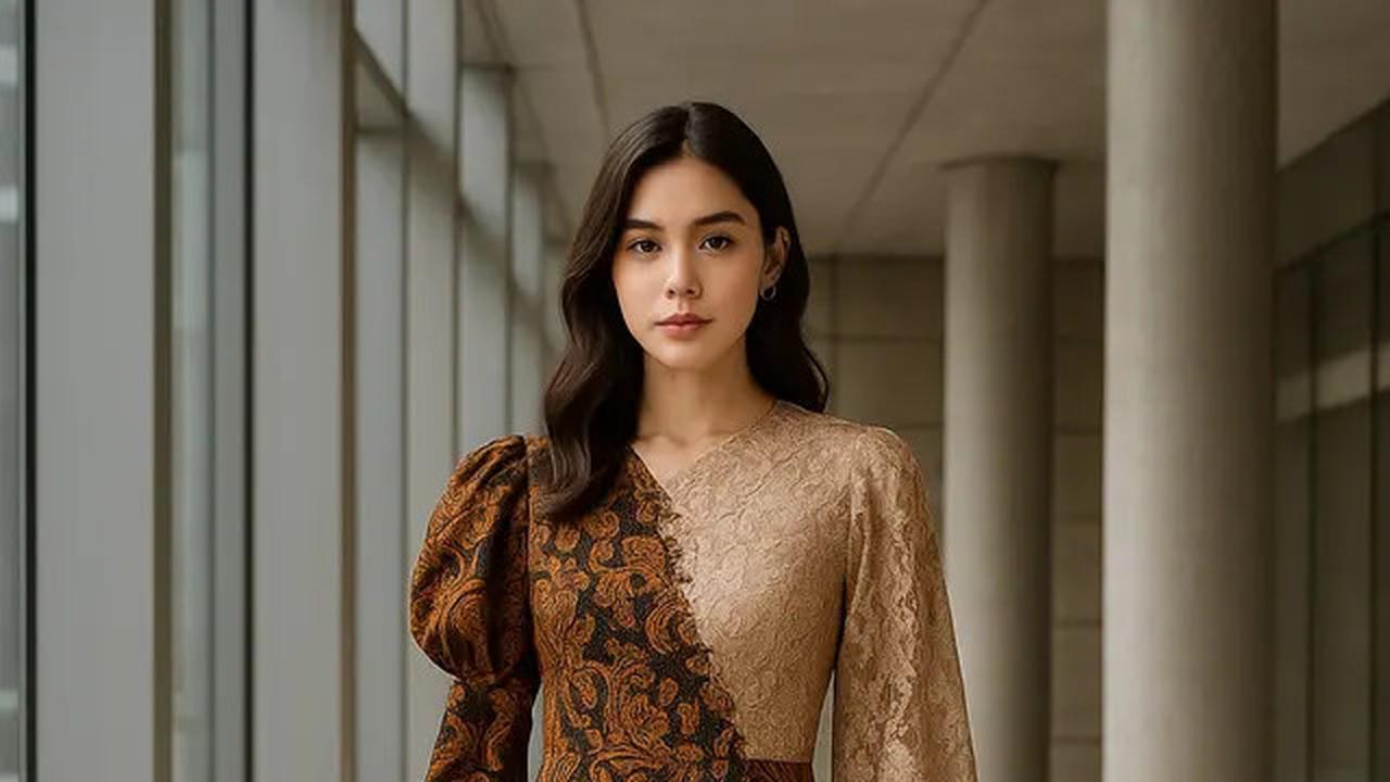 7 Model Batik Brokat Kombinasi Lengan Puff dan Bishop yang Sedang Hits di 2025
