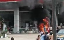 Detik-Detik Kebakaran SPBU di Merangin Jambi, Motor Tiba-Tiba Terbakar