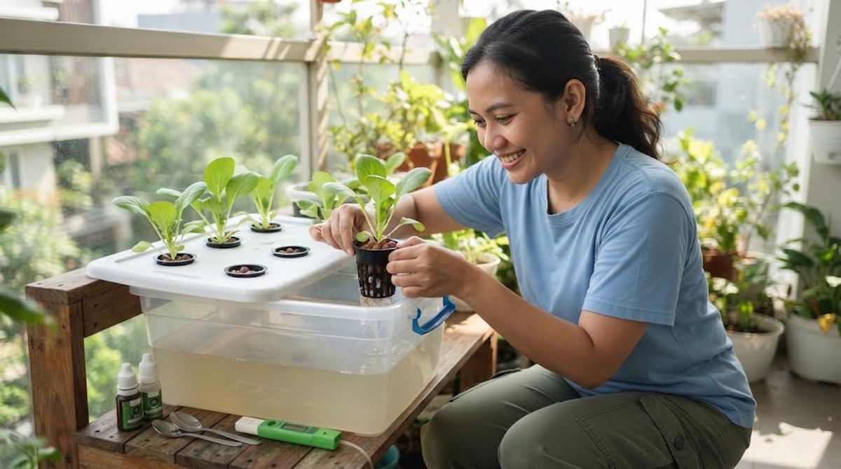 Cara Membuat Kebun Sawi Hidroponik Mini
