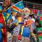 Suporter Kongo saat mendukung tim nasional mereka dalam laga Kualifikasi Piala Dunia 2026 zona Afrika melawan Nigeria di Rabat, Maroko, Minggu (16/11/2025) waktu setempat. (AP Photo)