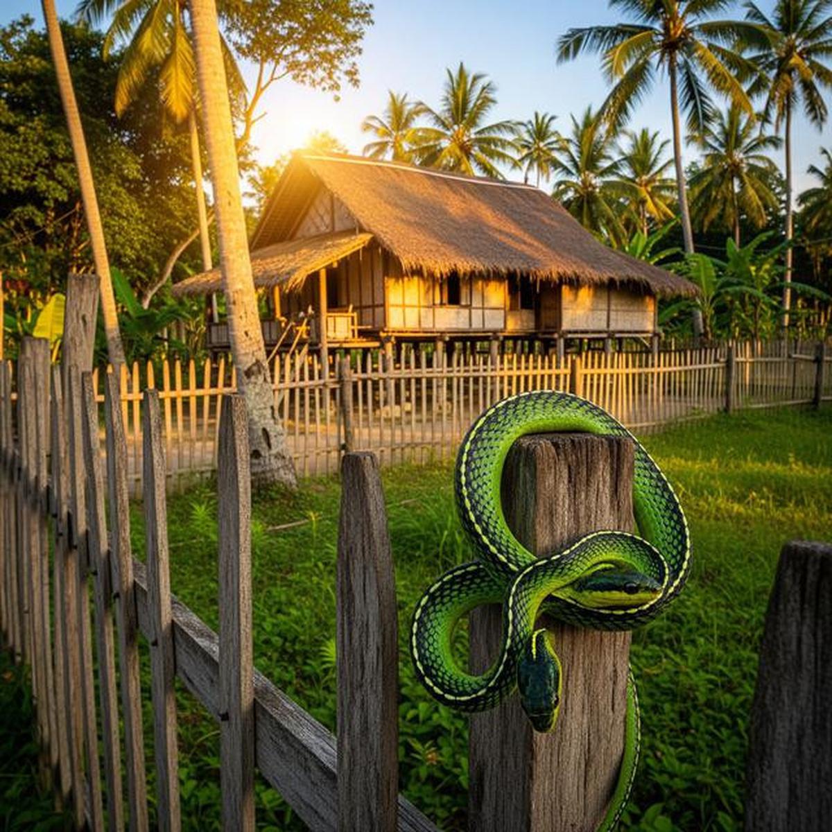 Ular Kayu dan Ciri-Cirinya yang Sedang Masuk Pemukiman Penduduk Akibat Perubahan Cuaca