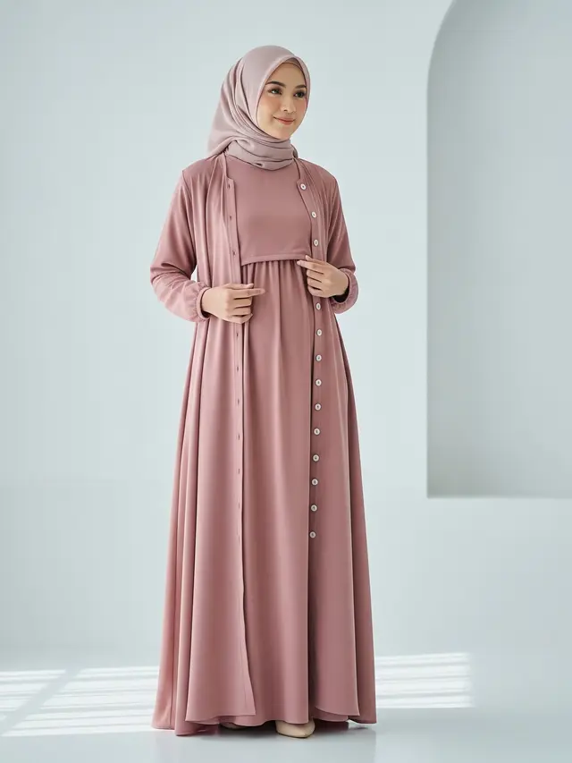 Model Gamis Outer Set 2-in-1 untuk Lebaran 2026