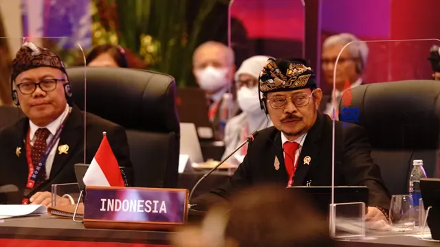 Menteri Pertanian Syahrul Yasin Limpo saat menghadiri pertemuan Tingkat Menteri Kelompok Kerja Pertanian G20 atau Agriculture Ministers Meeting (AMM) di Jimbaran, Bali pada Rabu (28/9/2022). (Foto dok. Kementerian Pertanian)