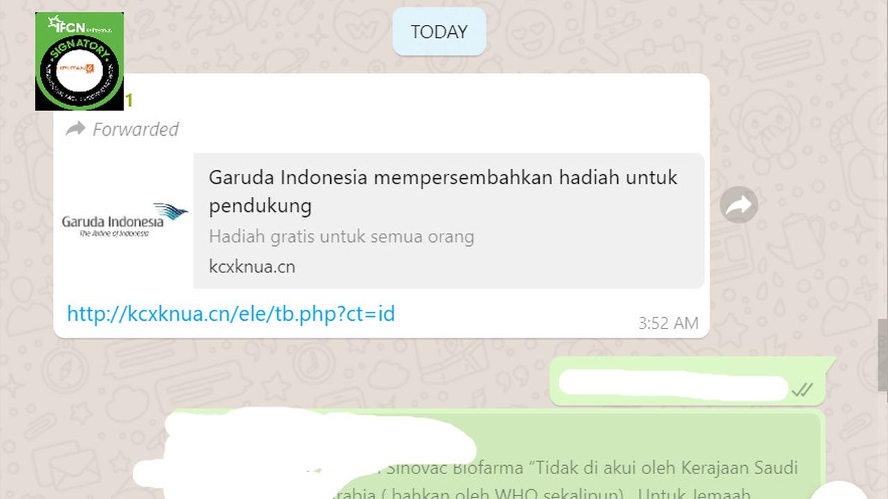 Cek Fakta Liputan6.com menelusuri informasi Garuda Indonesia memberi hadiah gratis