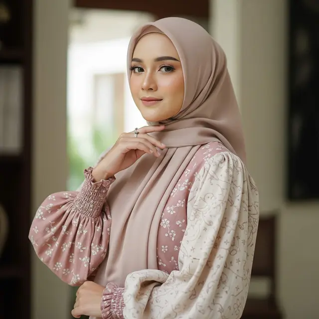 Model Gamis Batik Cap Handmade Earth Tone