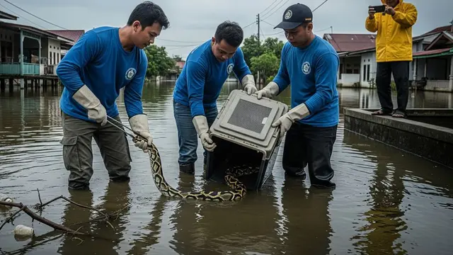 Tips Mengatasi Sarang Ular Saat Banjir Melanda