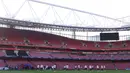 Latihan ini persiapan menjelang pertandingan leg pertama semifinal Liga Champions 2024/2025 melawan Arsenal. (FRANCK FIFE/AFP)