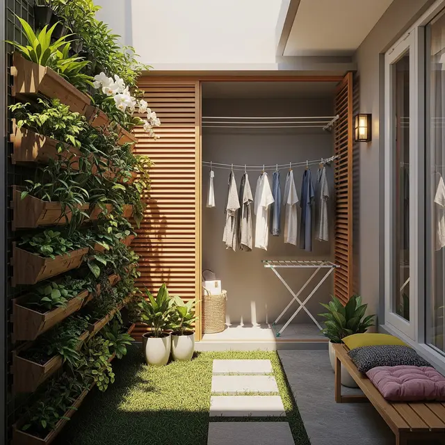9 Ide Halaman Belakang Multifungsi Tempat Jemur Tetap Cantik, Area Efisien