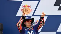 Pembalap Movistar Yamaha, Maverick Vinales, finis di posisi kedua pada MotoGP AS di Circuit of the Americas, Senin (23/4/2018) dini hari WIB. (Twitter/Yamaha MotoGP)