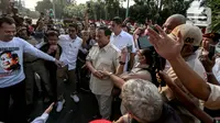 Prabowo hadir sekitar pukul 16.25 WIB. Tiba di lokasi, Prabowo diteriaki presiden oleh relawan. (Liputan6.com/Faizal Fanani)