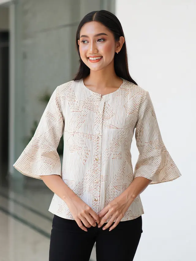 Batik Cap Modern Lengan Terompet