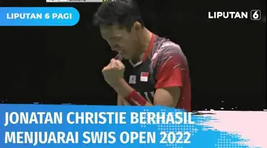 Tampil sempurna di putaran final dan kalahkan Prannoy Kumar dari India, Jonatan Christie berhasil menjuarai Swiss Open 2022. Sementara ganda putra, Fajar Alfian dan Rian Ardianto juga berhasil bungkam ganda putra Malaysia.