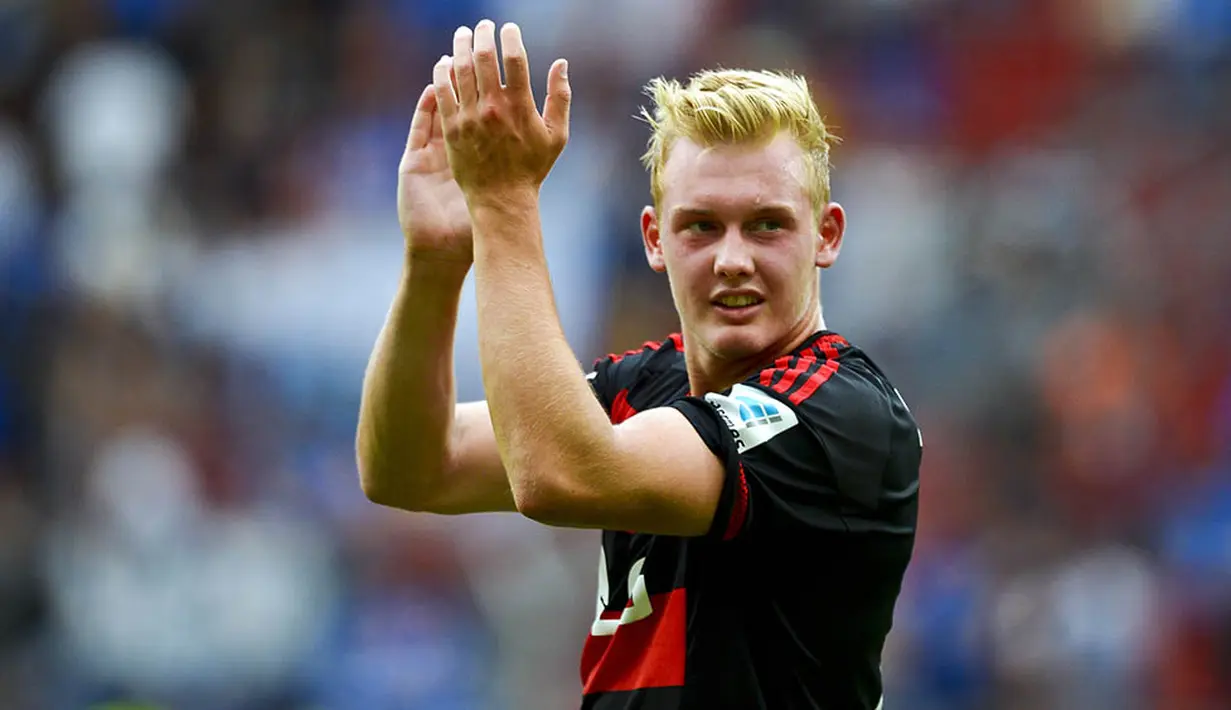 1. Julian Brandt, Bayern Leverkusen, sudah menjadi andalan meski masih berusia 19 tahun membuat dirinya dianggap sebagai calon bintang masa depan. (AFP/Sascha Schuermann)