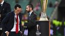 Unai Emery hampir meraih gelar Liga Europa keempatnya saat bersama Arsenal pada musim 2018/2019. Dalam partai final yang digelar di Baku Olympic Stadium, Azerbaijan, 29 Mei 2019, Arsenal kalah dari Chelsea 1-4. (AFP/Kirill Kudryavtsev)