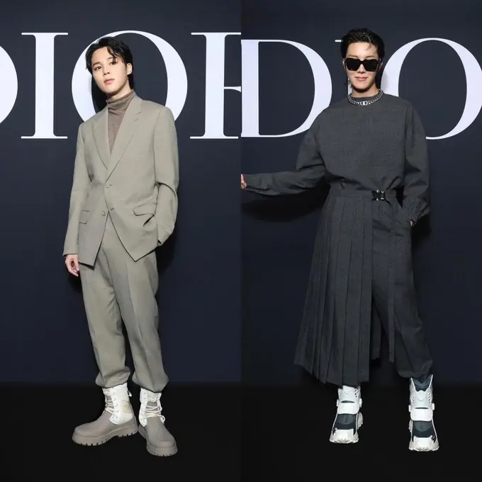 Jimin dan J-Hope BTS Tampil Memukau Hadiri Dior Menswear Show di Paris, Foto Bareng David Beckham