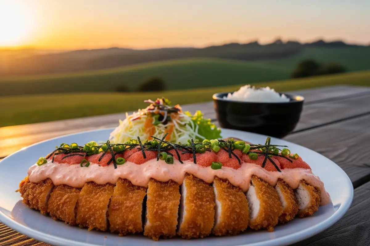 Ilustrasi Ayam Katsu Saus Mentai