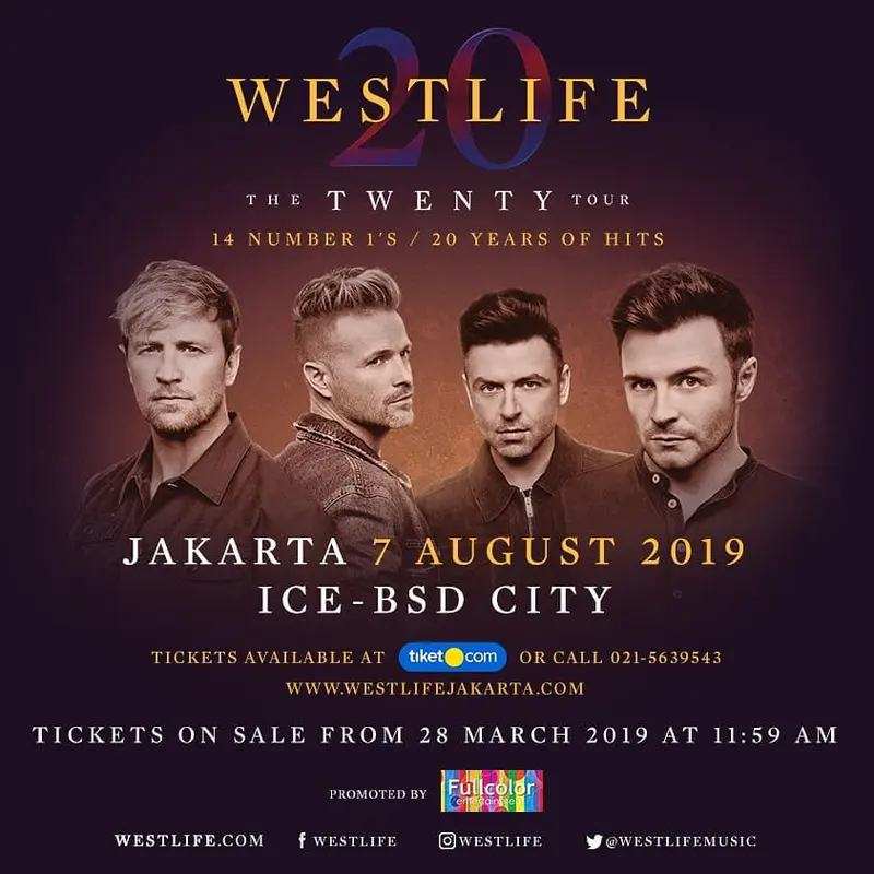 Poster konser Westlife (Instagram/ fullcolorparty)