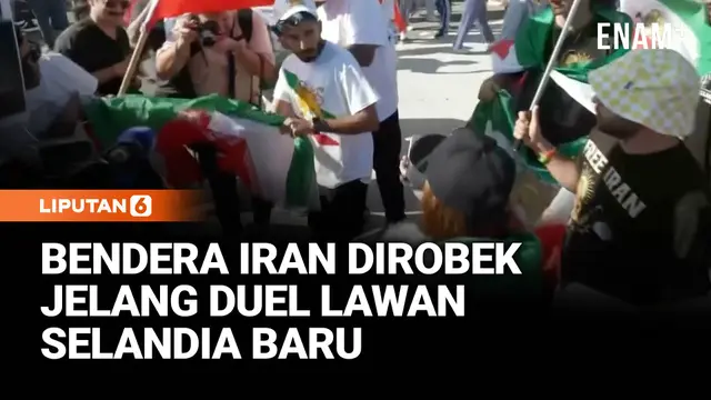 Panas! Laga Iran di Piala Dunia Diwarnai Aksi Protes, Bendera Resmi Dirobek Massa