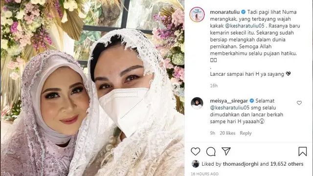 Kesha Ratuliu gelar pengajian jelang pernikahan (foto: Instagram @monaratuliu)