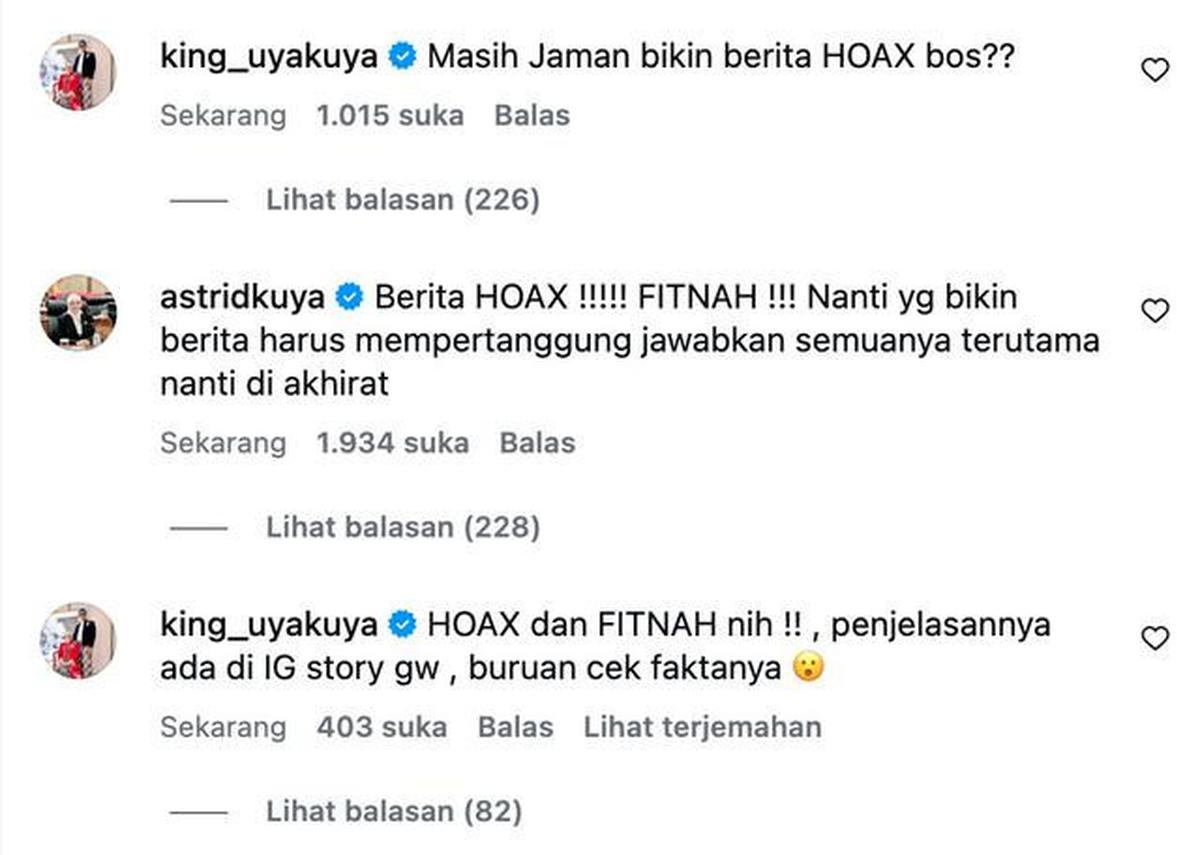 Uya Kuya Diterpa Gosip Punya 750 Dapur MBG, Astrid Kuya: Yang Bikin Berita Harus Tanggung Jawab!