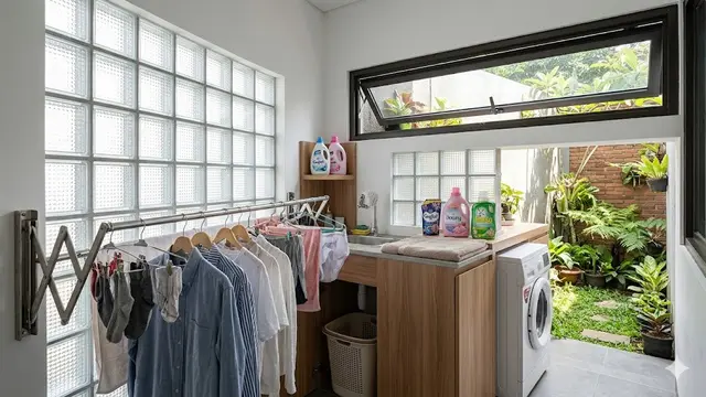 Desain Dinding Semi Terbuka untuk Tempat Jemur Sempit