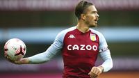 Pemain Aston Villa, Jack Grealish, saat melawan Sheffield United pada laga Liga Inggris di Stadion Villa Park, Senin (21/9/2020). Aston Villa menang dengan skor 1-0. (Julian Finney/Pool via AP)