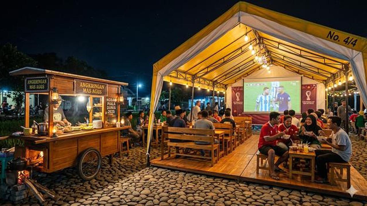 6 Inspirasi Desain Angkringan di Desa dengan Tempat Nobar Piala Dunia, Modern dan Estetik