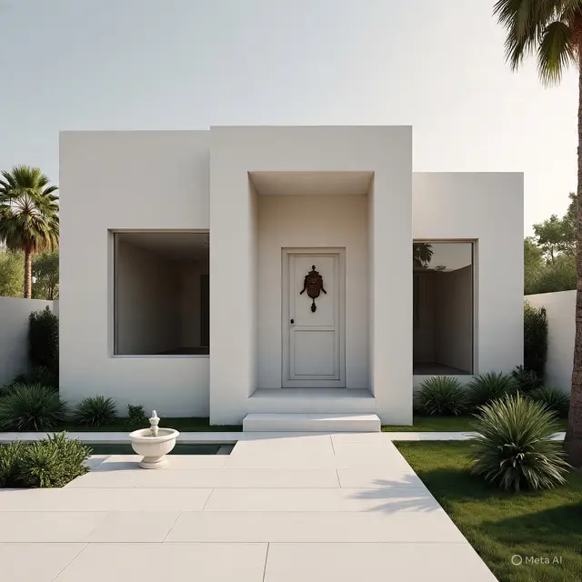 Desain Rumah Sederhana ala Timur Tengah (by Chatgpt)