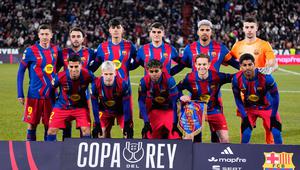 Starting XI Barcelona menghadapi Albacete di perempat final Copa del Rey di Estadio Carlos Belmonte, Rabu (04/02/2026) dini hari WIB. (AP Photo/Manu Fernandez)
