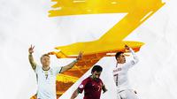 Ilustrasi - Bastian Schweinsteiger, Luis Figo, Cristiano Ronaldo (Bola.com/Adreanus Titus)