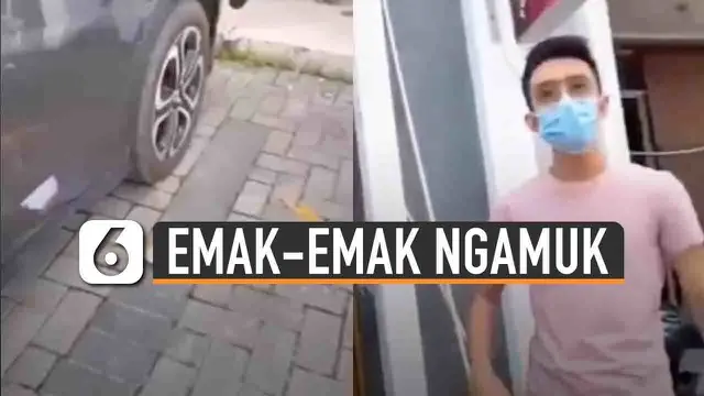 VIDEO: Viral Emak-Emak Ngamuk Saat Ditegur Salah Parkir