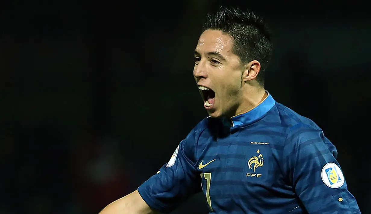 2. Samir Nasri, dicoret dari skuat Prancis untuk Piala Dunia 2014, membuat gelandang Man City ini kecewa dan menyiratkan pensiun dari timnas Ayam Jantan. Keputusan ini menuai kritikan, karena dirinya dianggap tidak profesional. (AFP/Franck Fife)