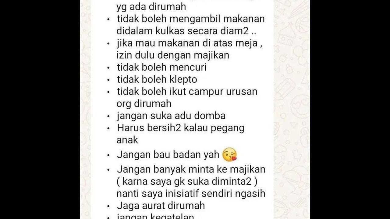Ngelamar jadi Baby Sitter, Cewek ini Dibuat Syok sama Peraturan Calon Majikan yang Tak Masuk Akal