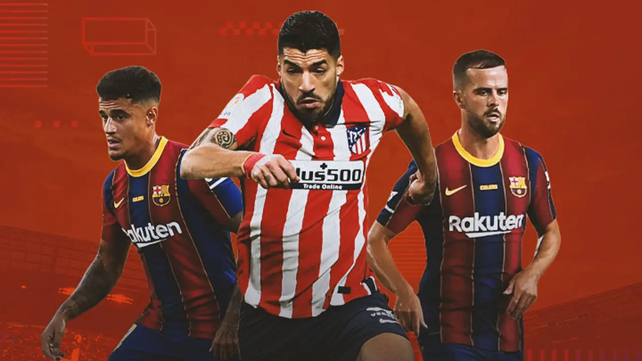 Ilustrasi - Philippe Coutinho, Luis Suarez, Miralem Pjanic