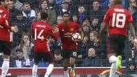 Marcus Rashford mencetak satu gol saat Manchester United (MU) menang 2-1 atas Blackburn Rovers pada babak kelima Piala FA di Ewood Park, Minggu (19/2/2017) malam WIB.