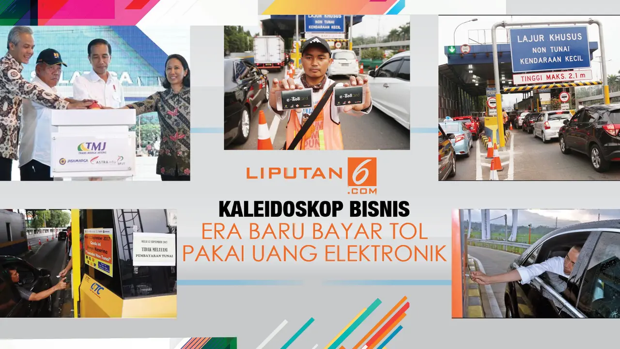 Pemerintah menetapkan pembayaran di seluruh gardu tol tidak boleh lagi menggunakan uang tunai mulai 31 Oktober 2017. (Tri Yasni/Liputan6.com)