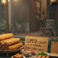 Usaha menjual lumpia goreng di sore hari/Gemini AI