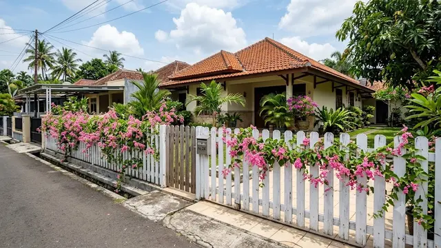 Pagar Putih Bergaya Cottage