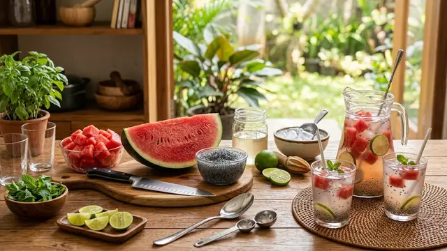 Resep Es Semangka Selasih untuk Cuaca Panas/AI Generated