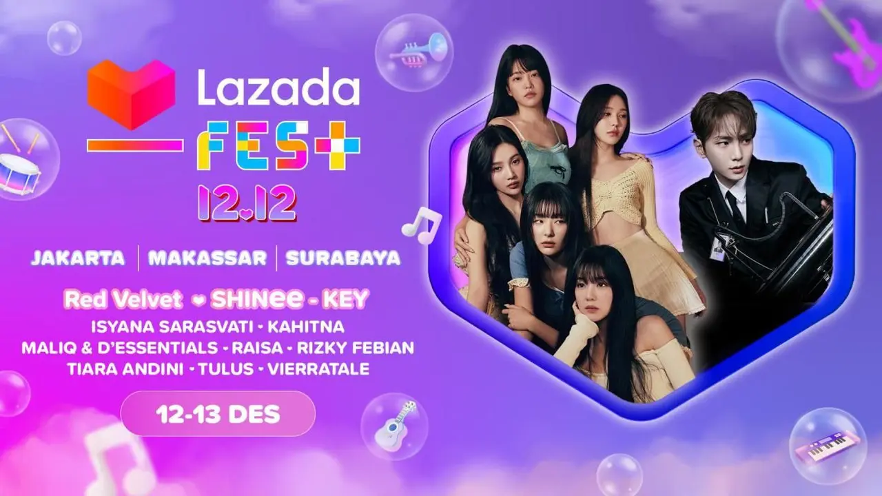 Lazada memulai penjualan tiket Konser Musik Lazada Fest 12.12 yang akan menampilkan grup KPop Red Velvet dan SHINee’s KEY. (Dok Lazada)